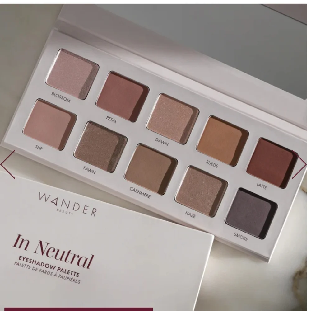 NIB Wander Beauty In Neutral Eyeshadow Palette - warm browns, beige, gold, tan